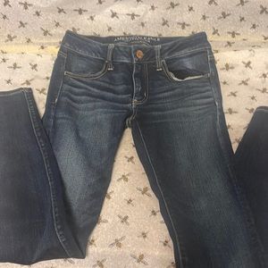 LIKE NEW! American Eagle super stretch, super low jeans. Size 6. 2 identical prs